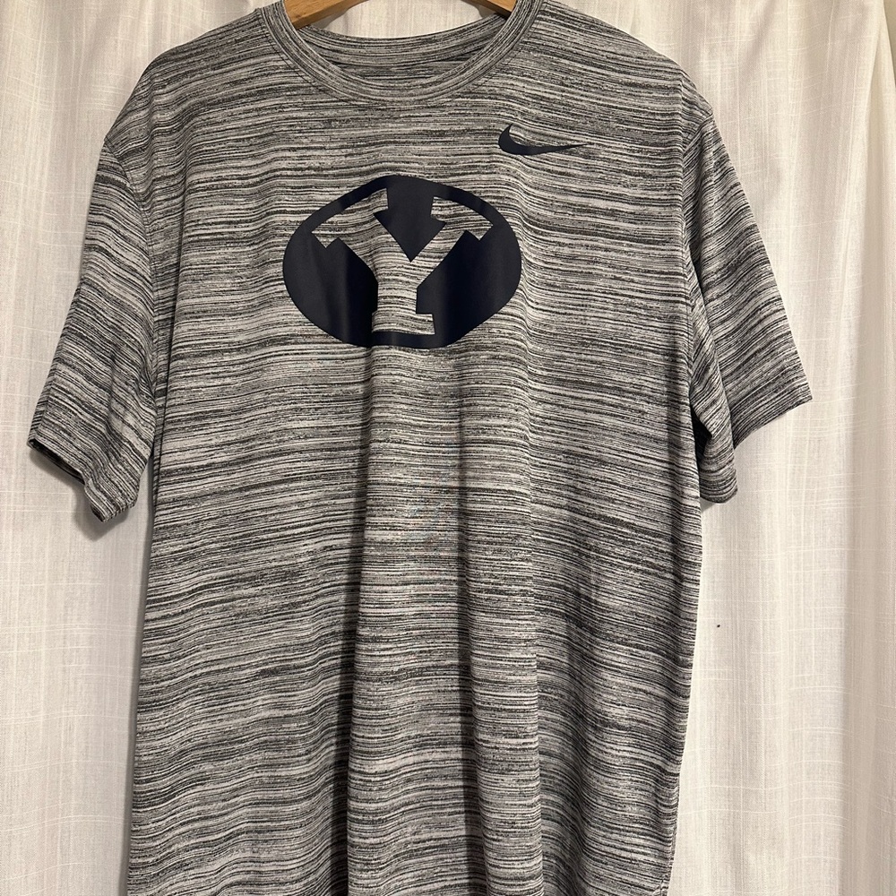 Nike Men's BYU Gray Striped Shirt